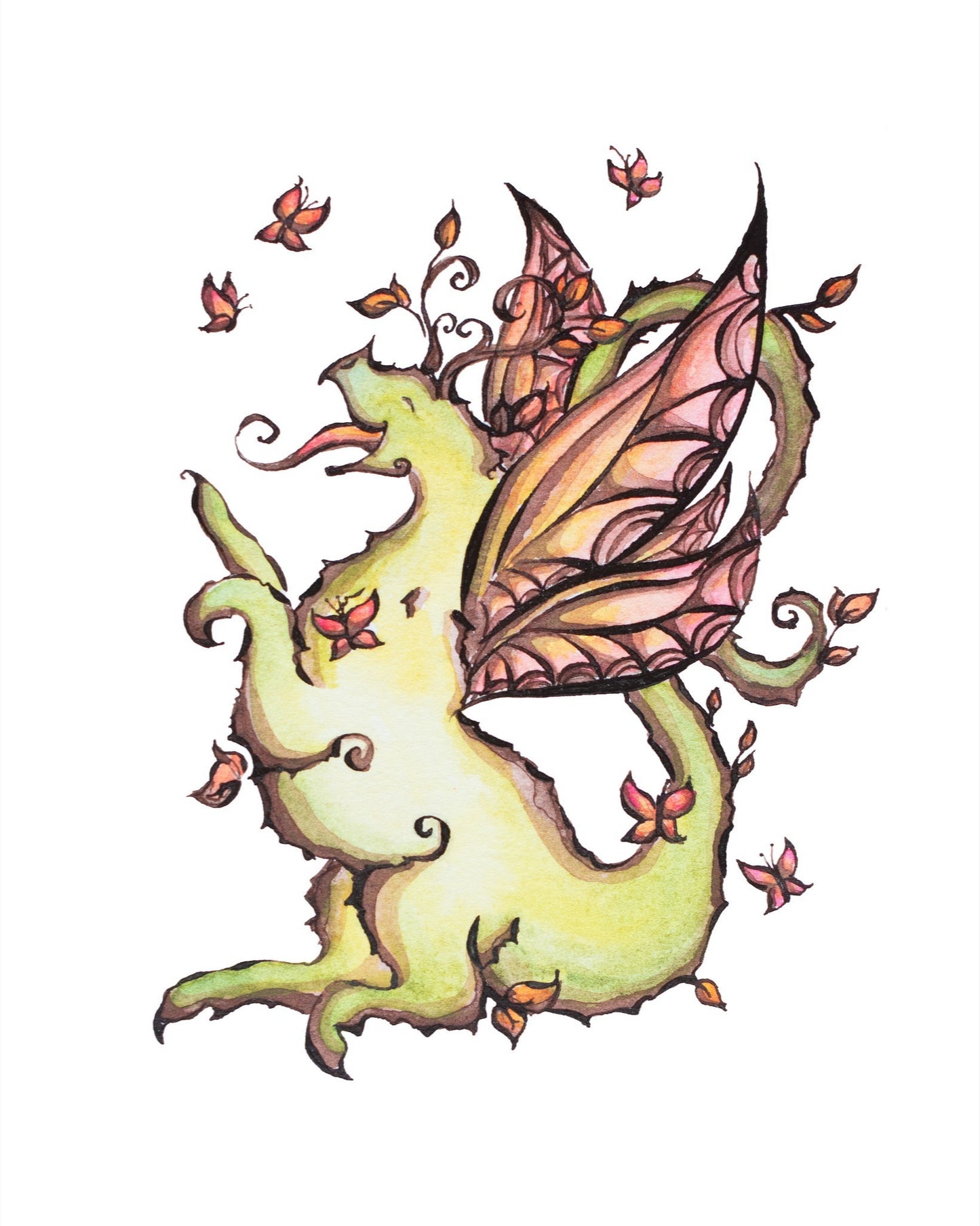 Butterfly Dragon Fine Art Giclee Print