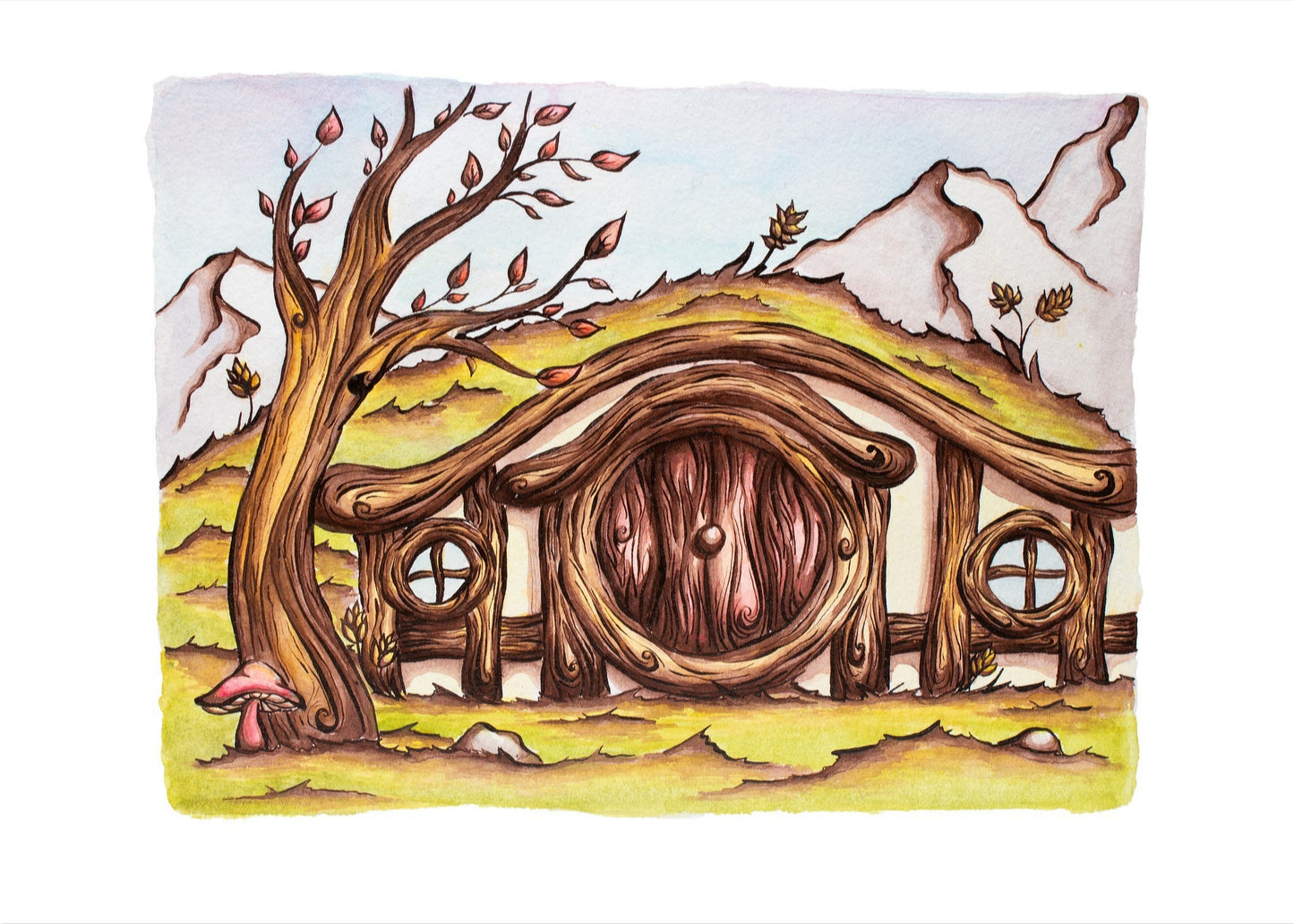"Autumn Breeze" Hobbit House Fine Art Giclee Print