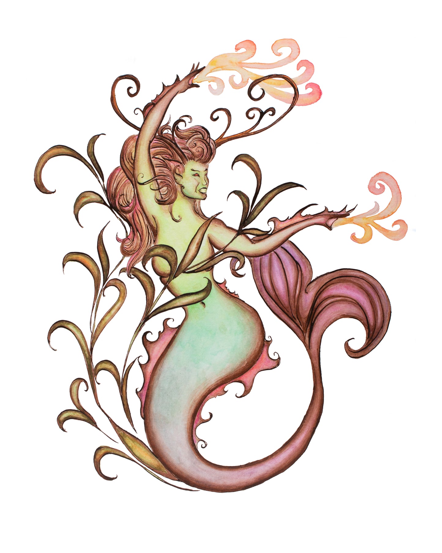 Sorceress Mermaid Signed Fine Art Giclee Print