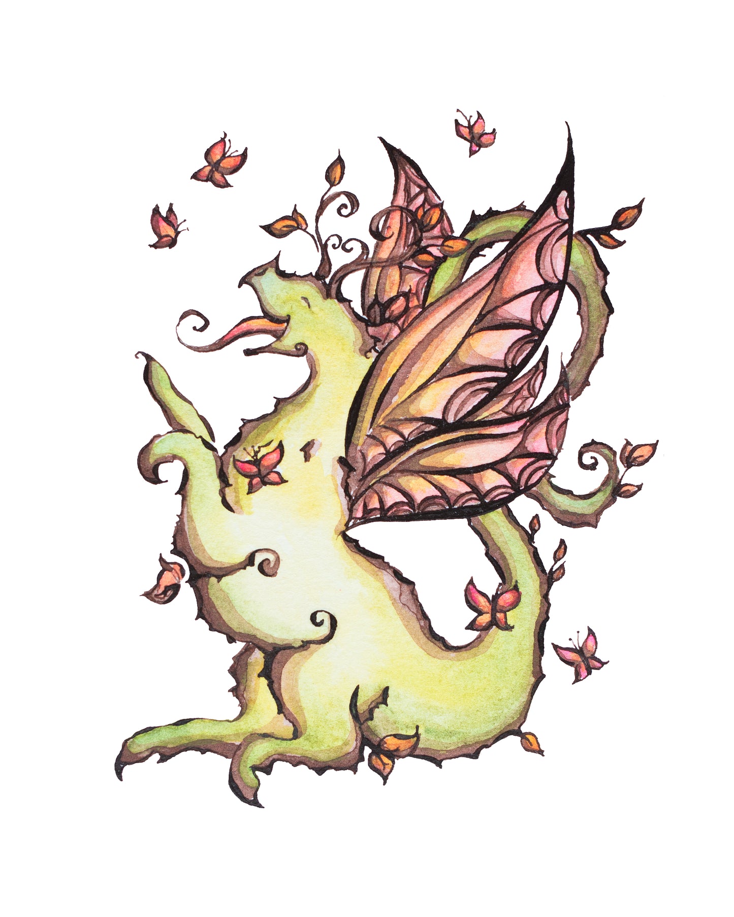 Butterfly Dragon Fine Art Giclee Print