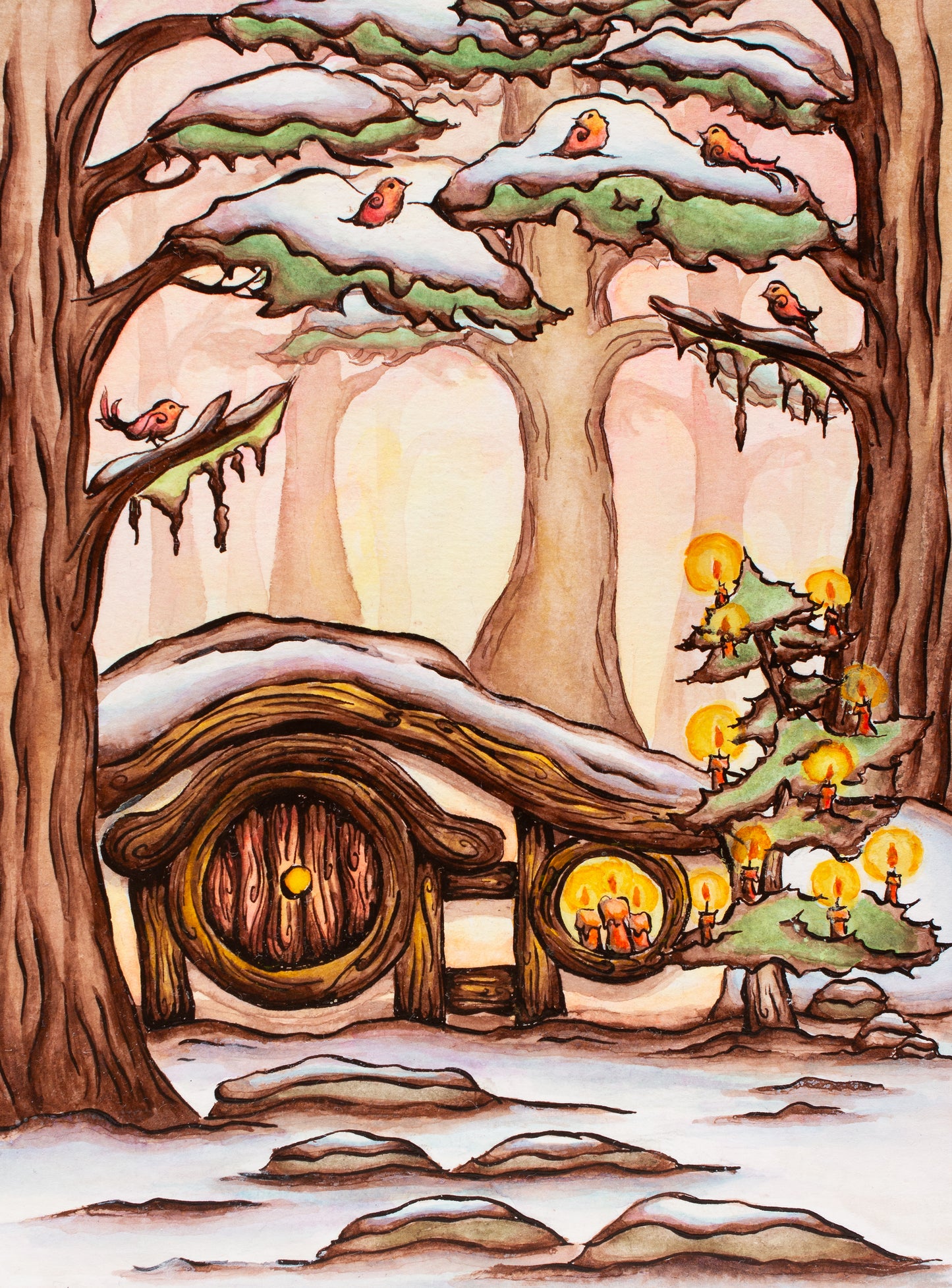 Yule Hobbit House Greeting Card