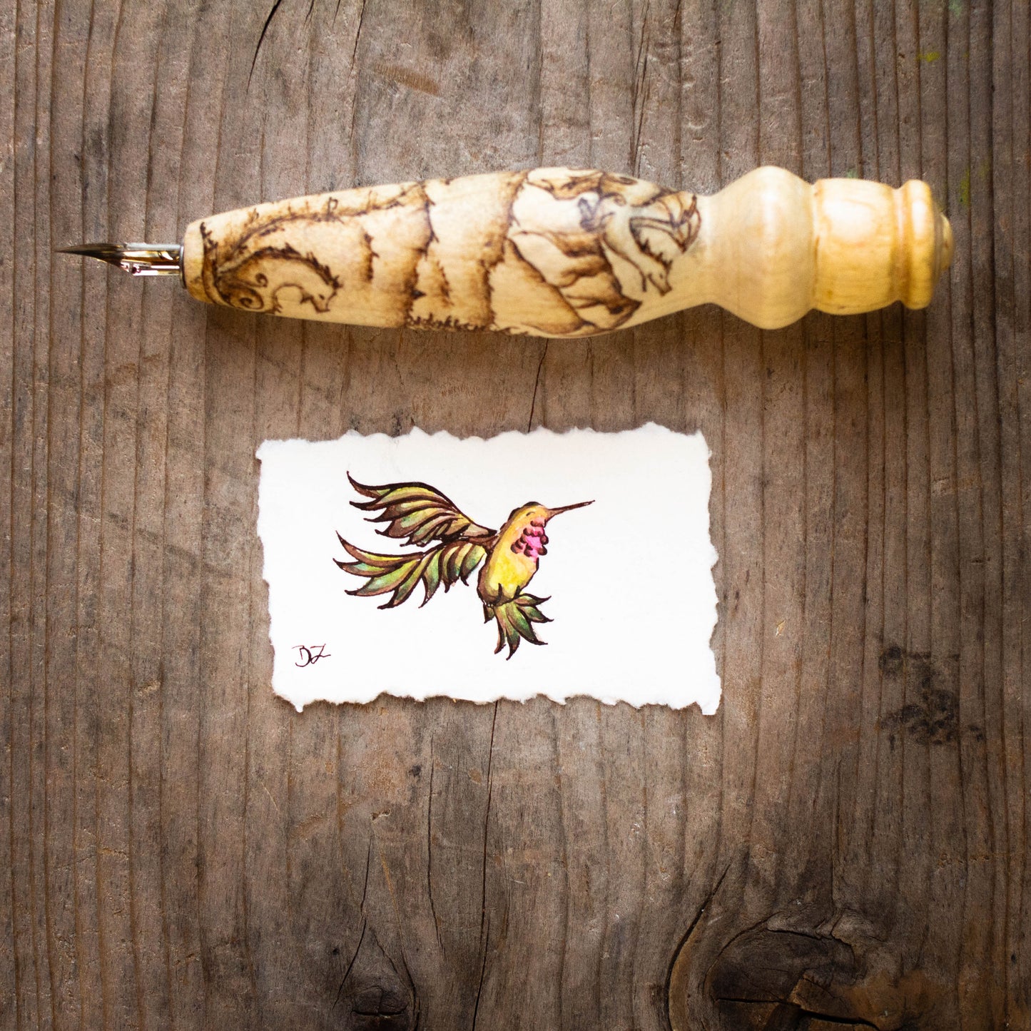 Happy Hummingbird Original Illustration