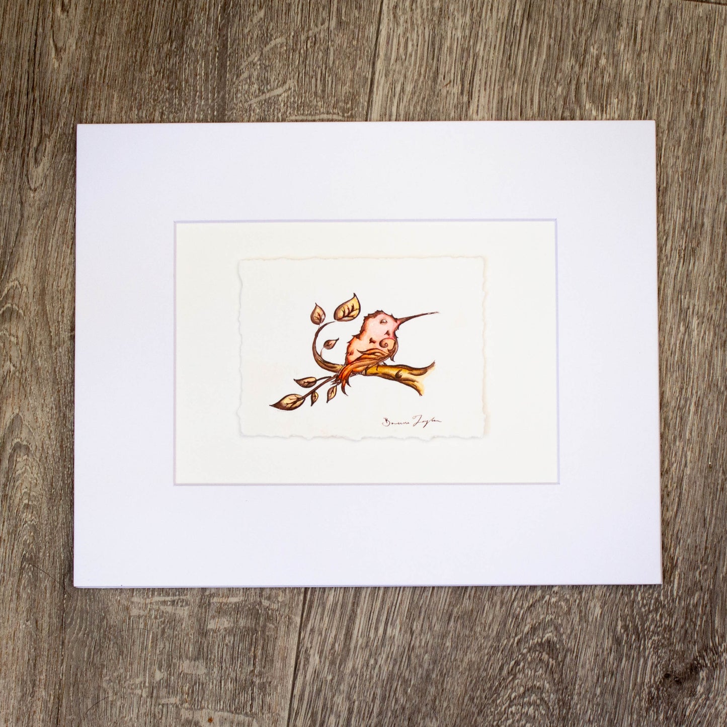 "Rufous Hummingbird on Branch" Original Illustration