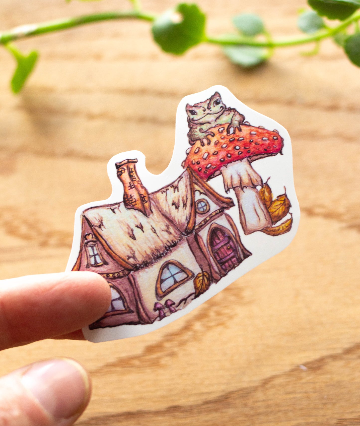 Toad and Cottage Vinyl Sticker