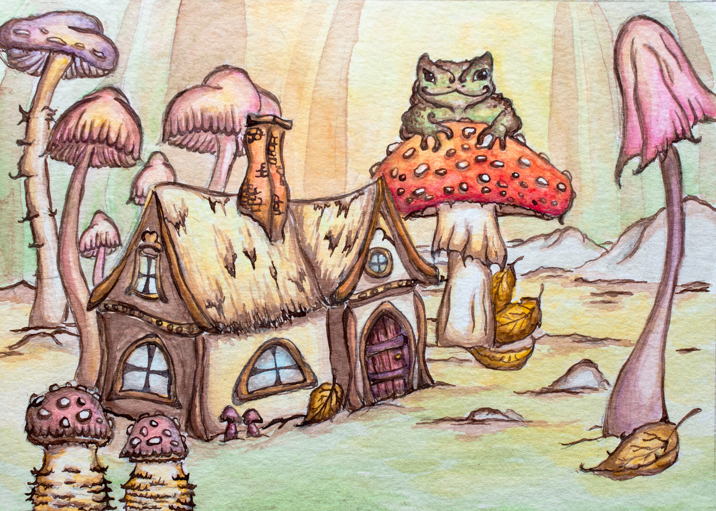 Toad and Cottage Greeting Card