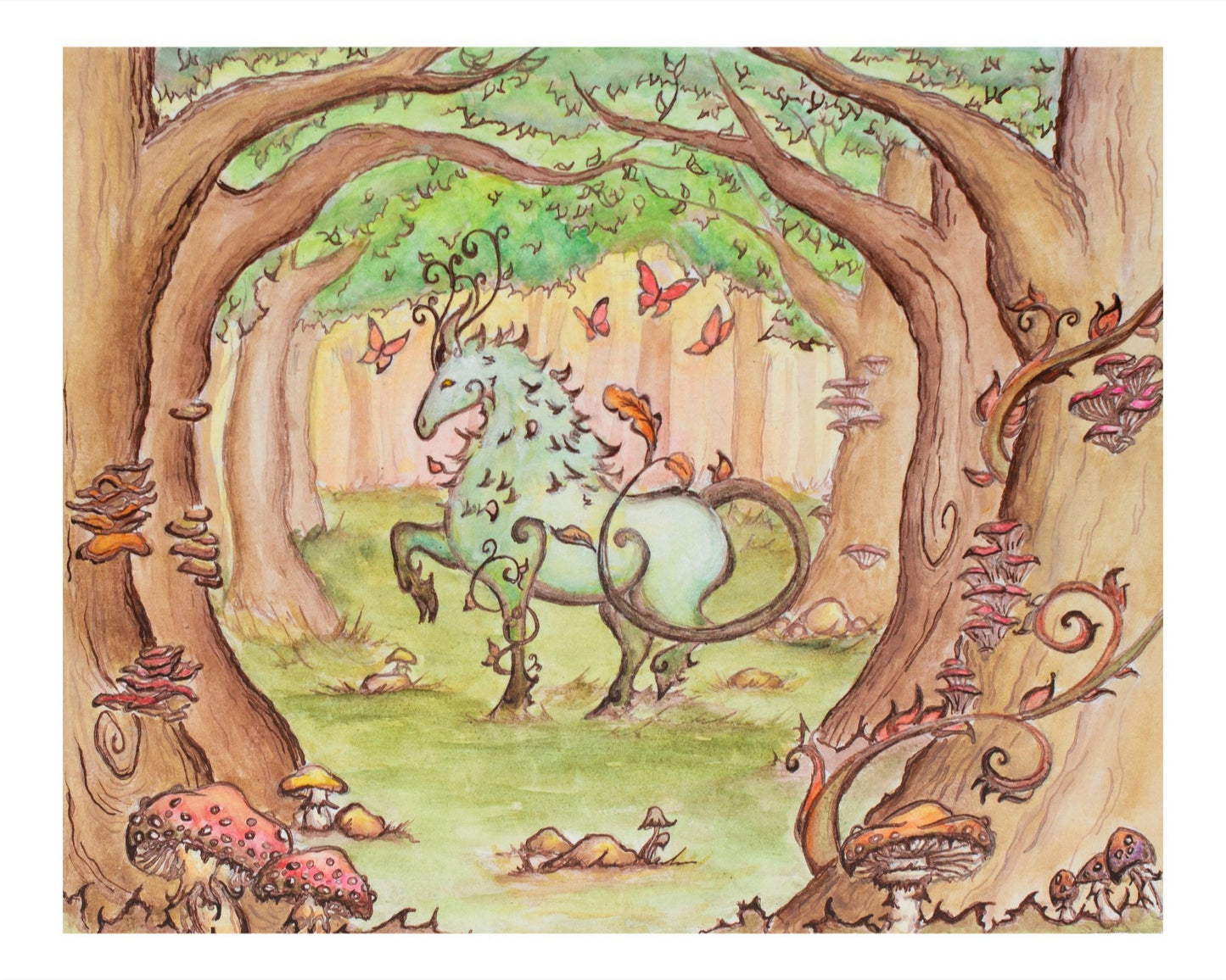 Green Forest Guardian Giclee Fine Art Print