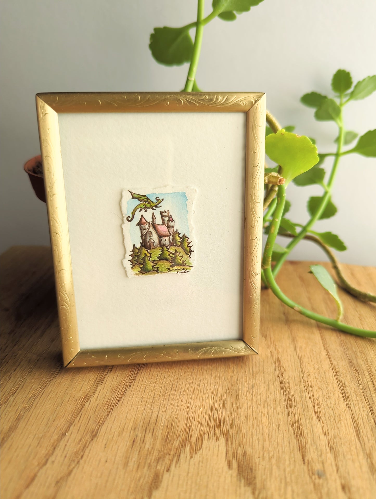 "In a Land Far Far Away" Tiny Framed Original Illustration