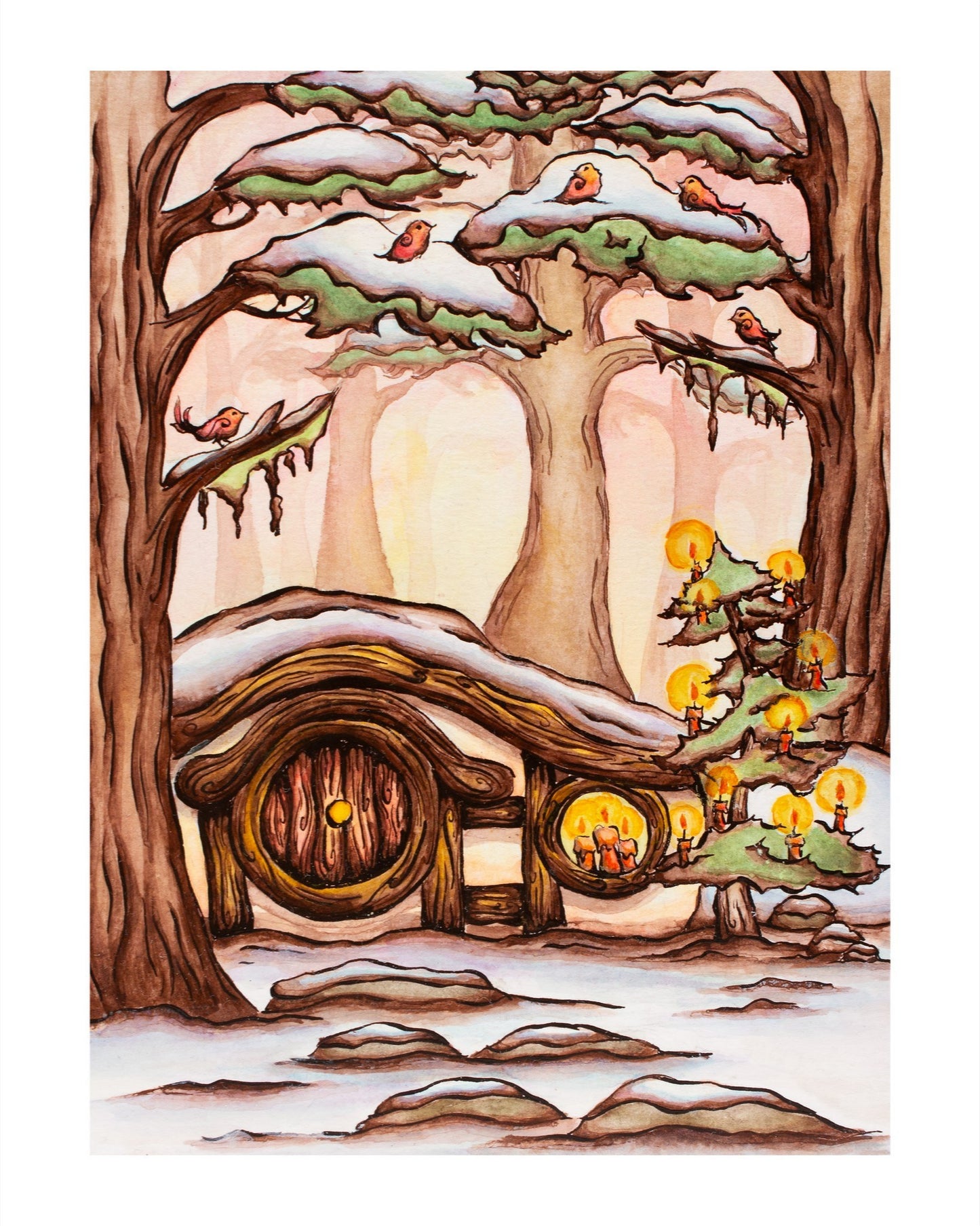 Yule Hobbit House Fine Art Giclee Print