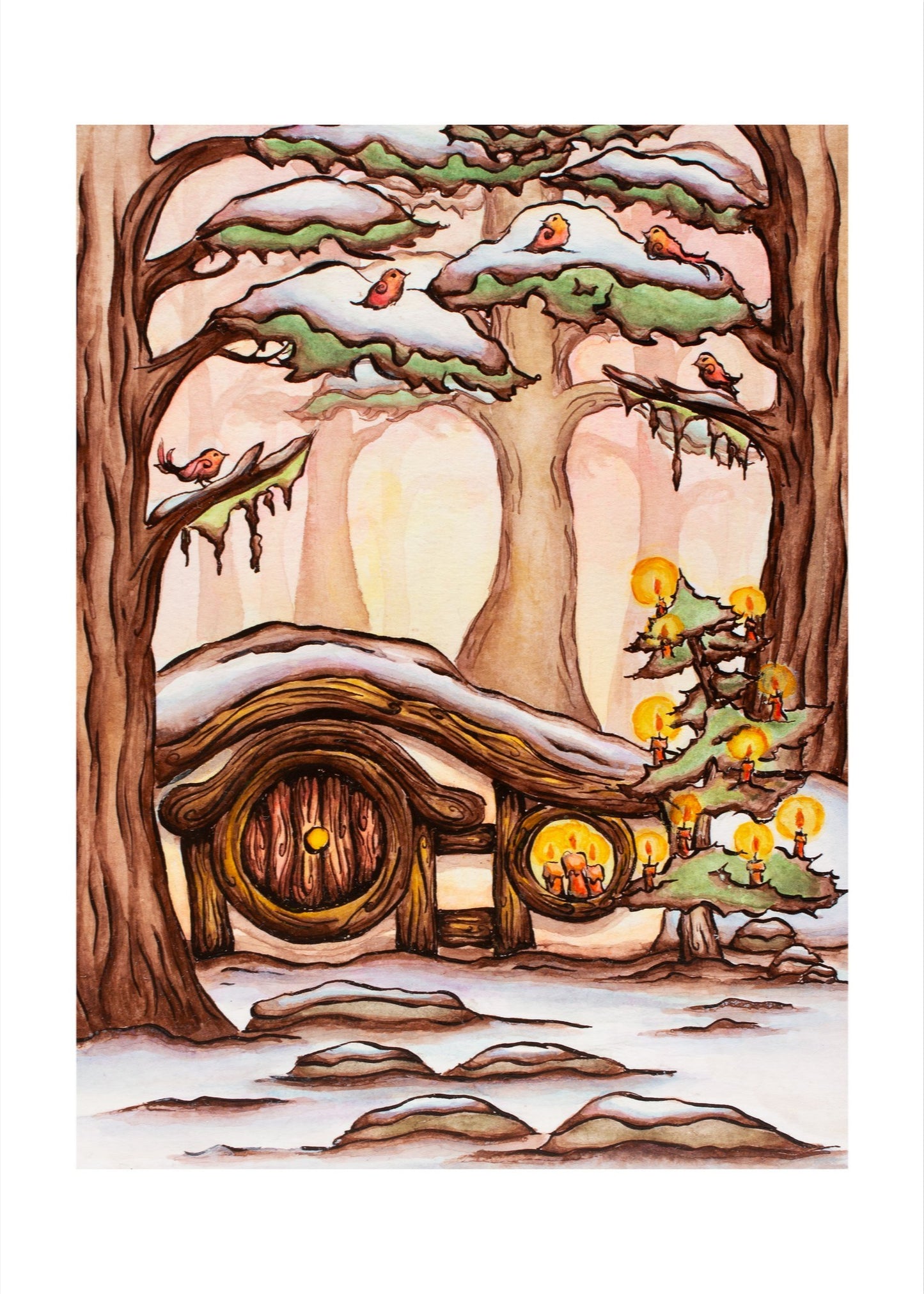 Yule Hobbit House Fine Art Giclee Print