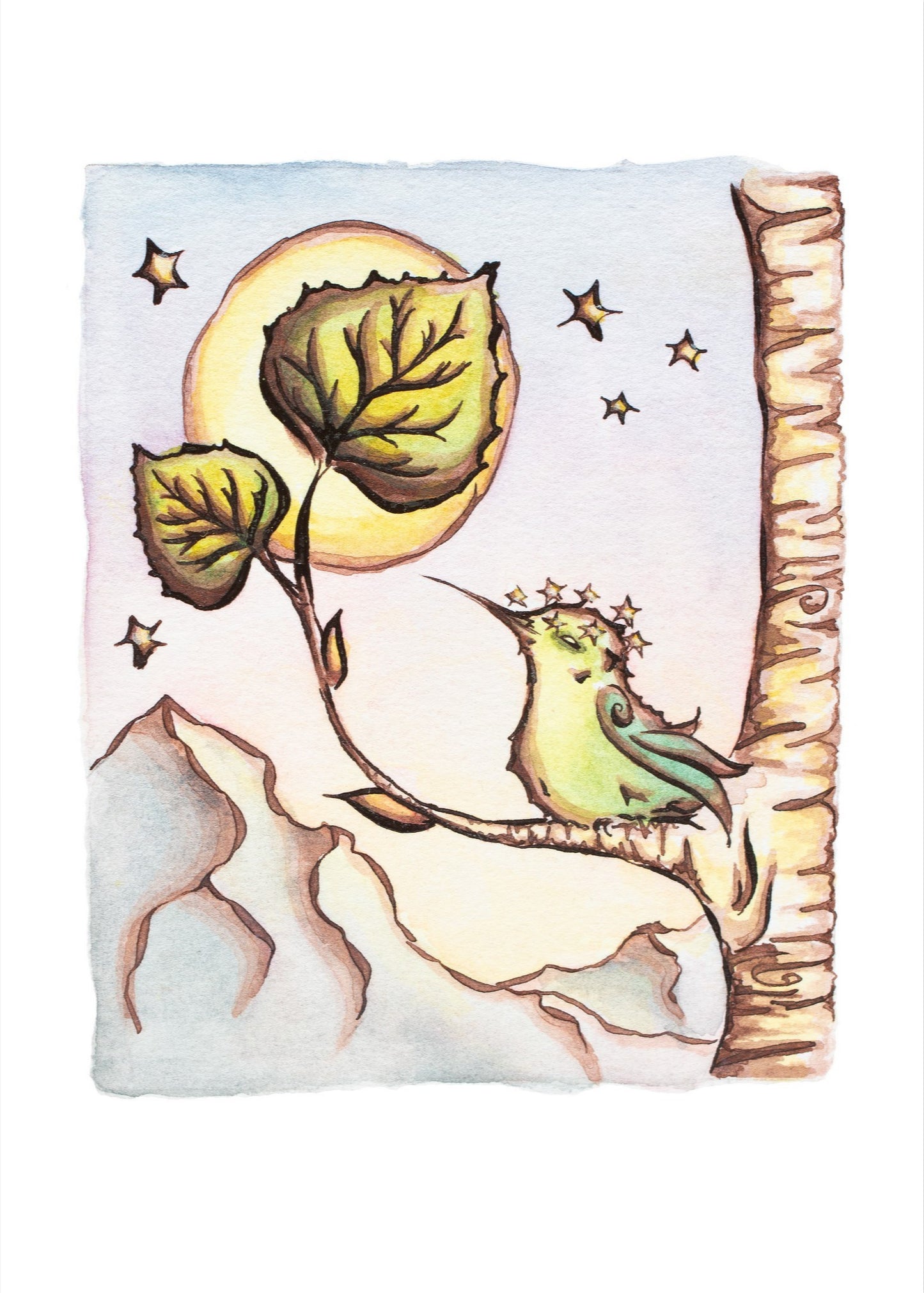 Crown of Stars Hummingbird Fine Art Giclee Print