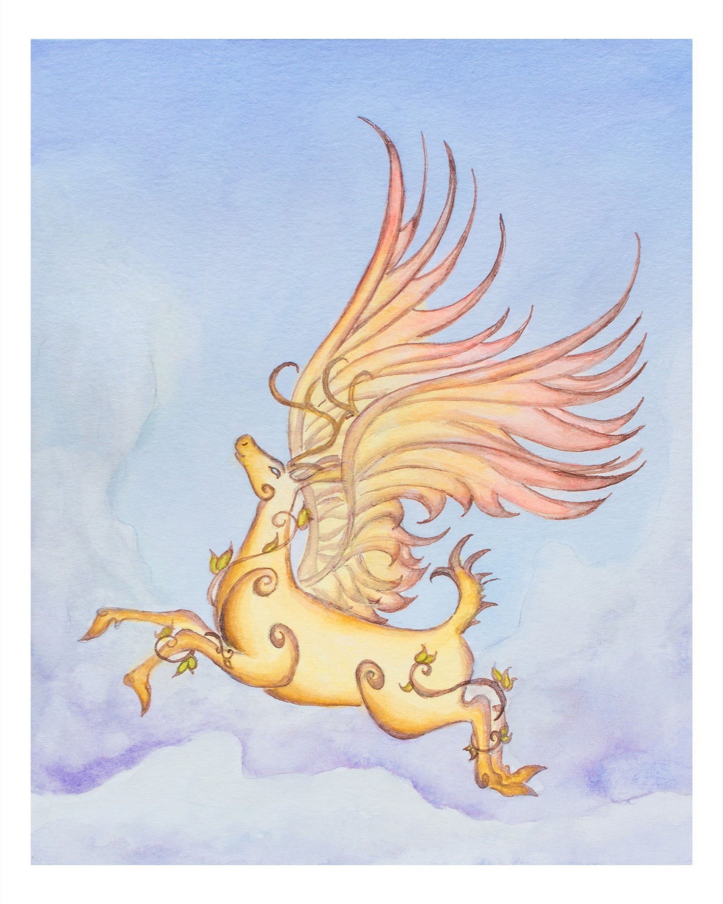 Sparrow Deer Fine Art Giclee Print