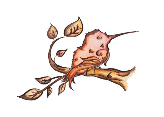 Rufous Hummingbird on Branch Fine Art Giclee Print