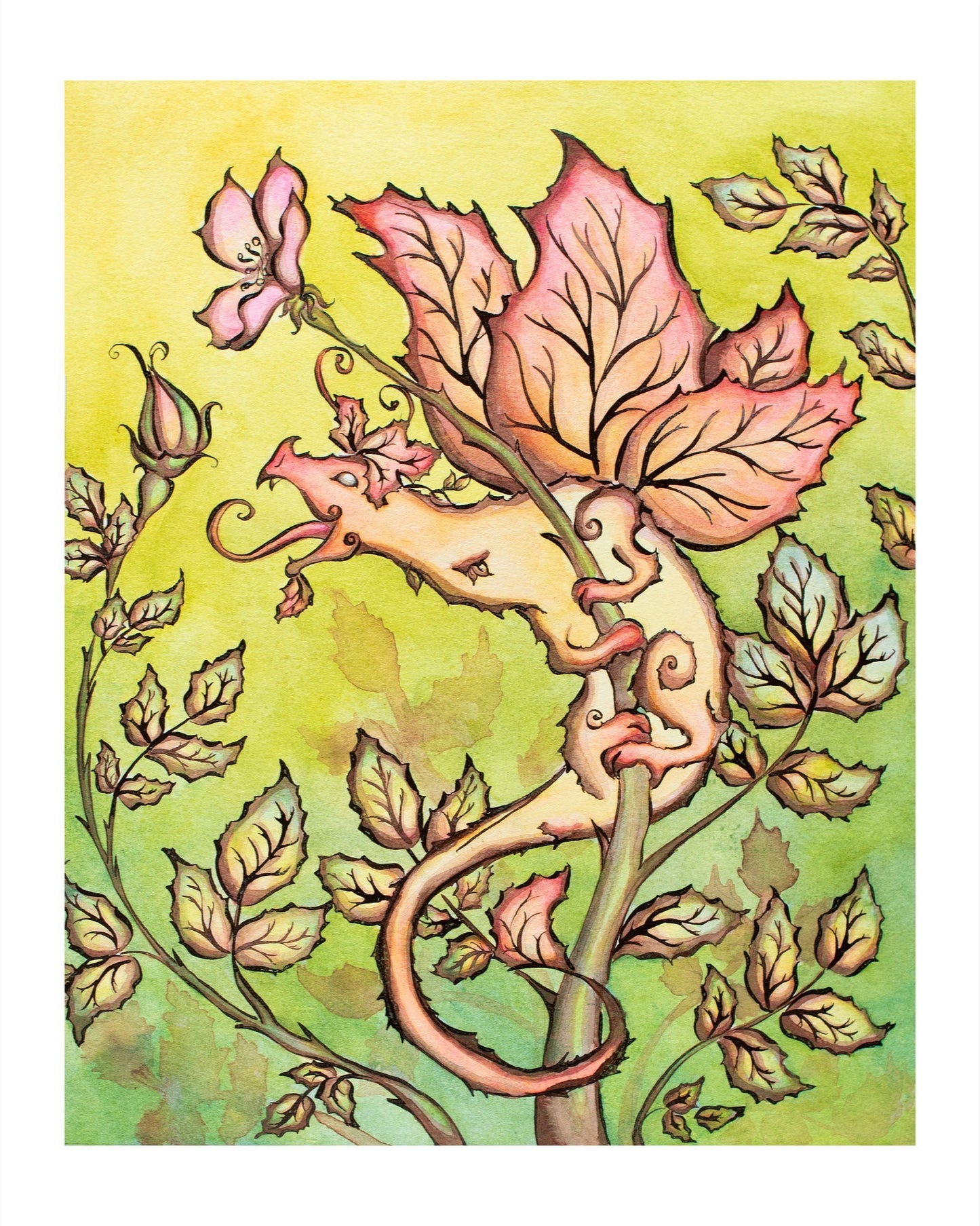 Swinging on Wild Roses Fine Art Giclee Print