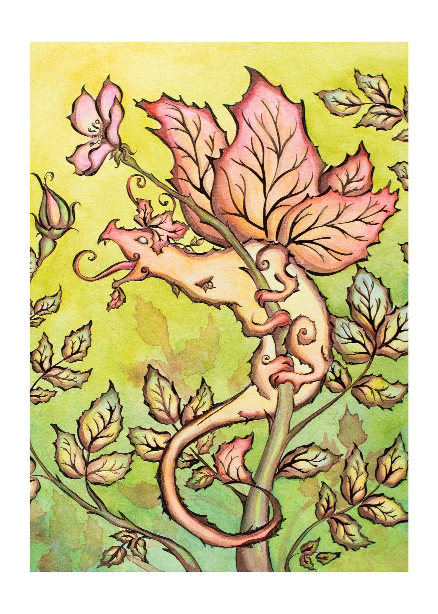 Swinging on Wild Roses Fine Art Giclee Print