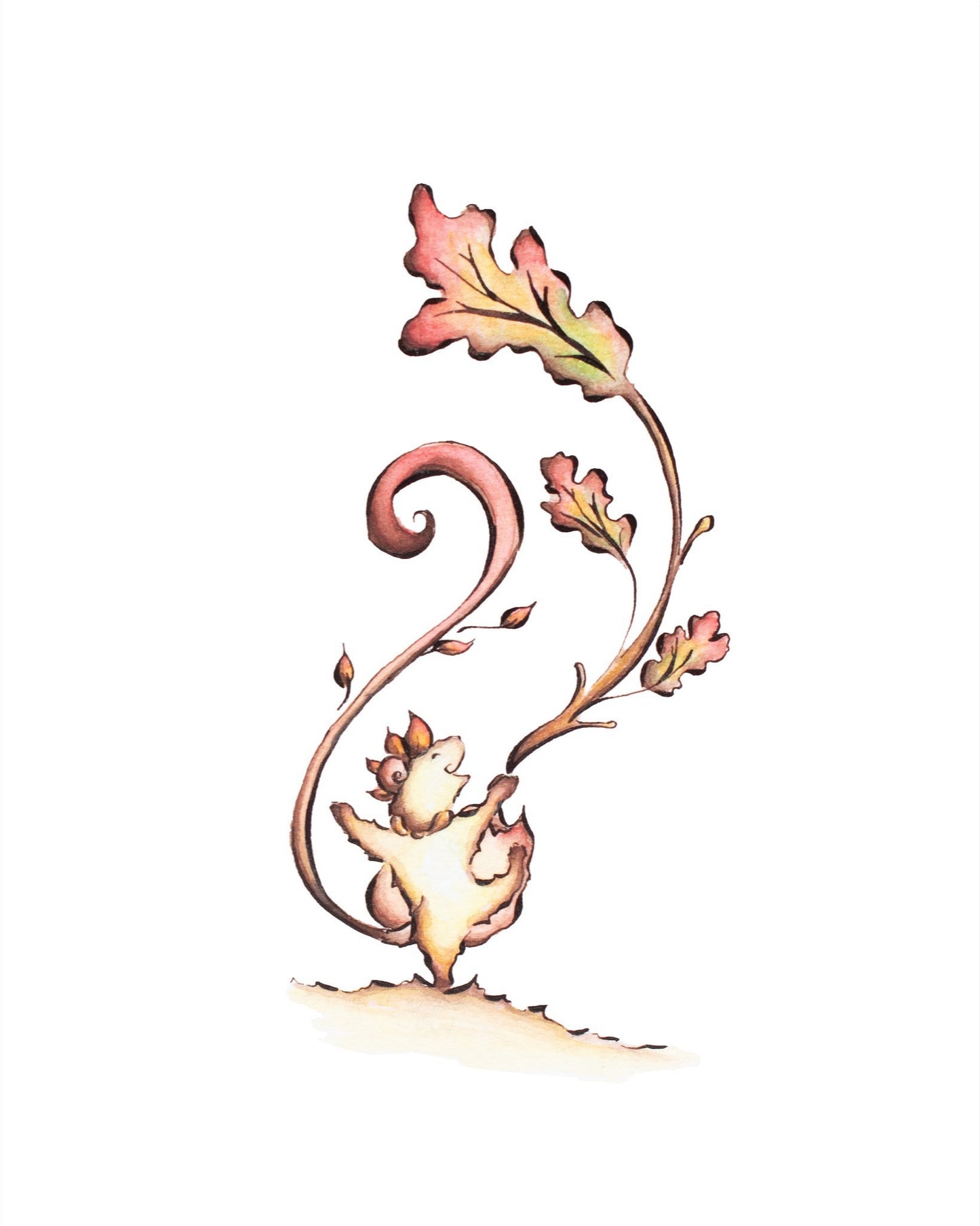 Happy Leaf Dance Fine Art Giclee Print