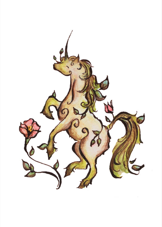 Tiny Spring Unicorn Fine Art Giclee Print