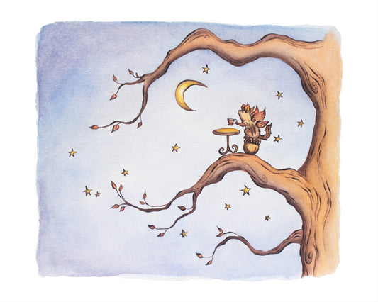Tea with the Moon Fine Art Giclee Print