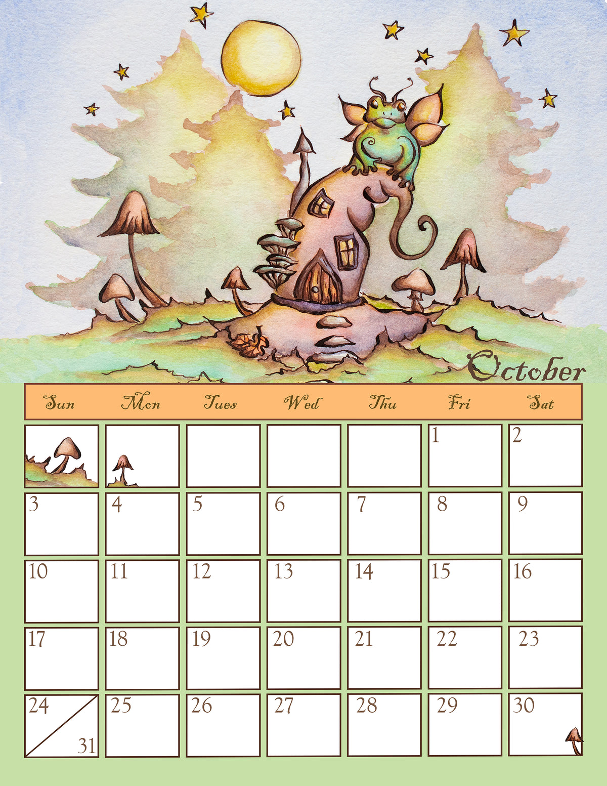 Single Sided Letter Size Wall Calendars 2027 (US & CA)