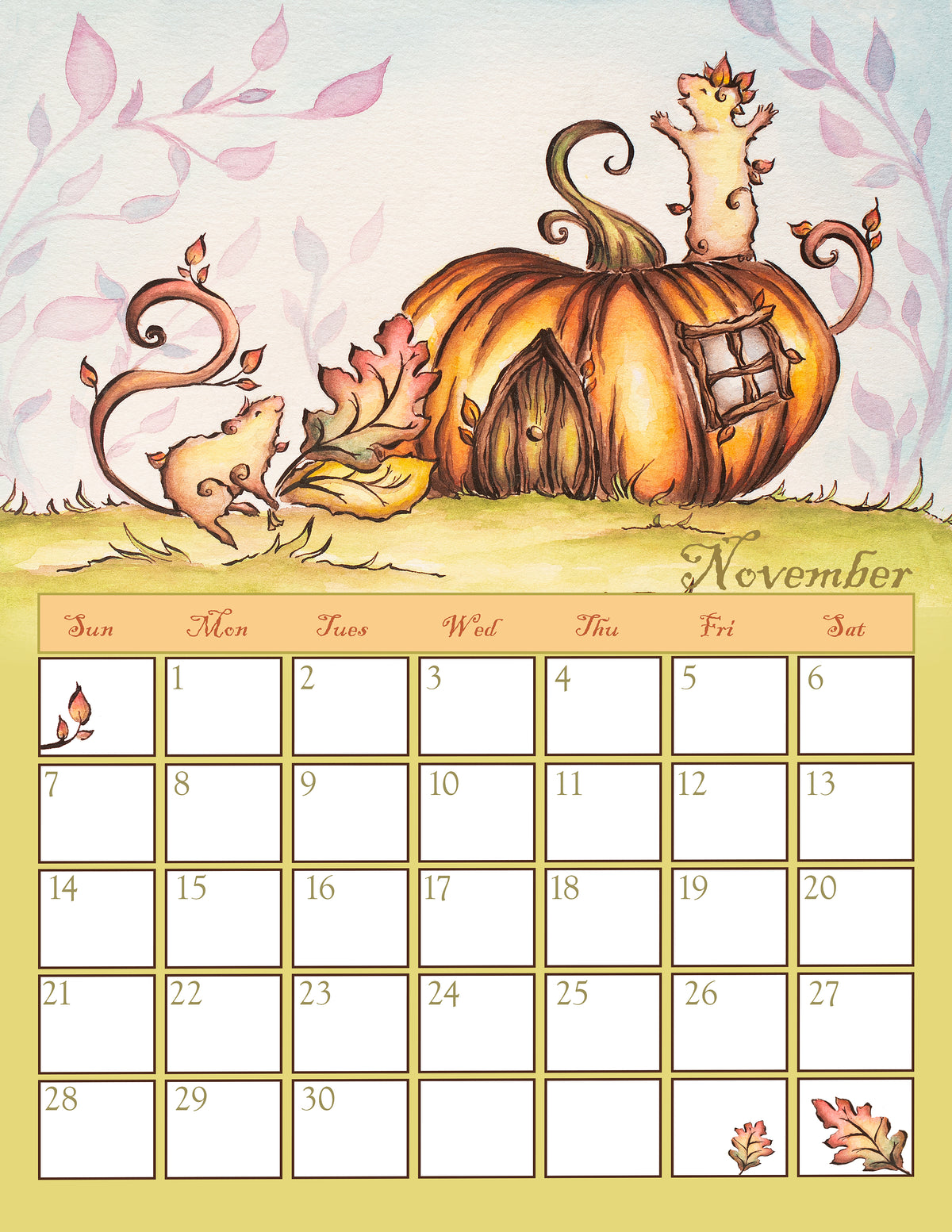 Single Sided Letter Size Wall Calendars 2027 (US & CA)