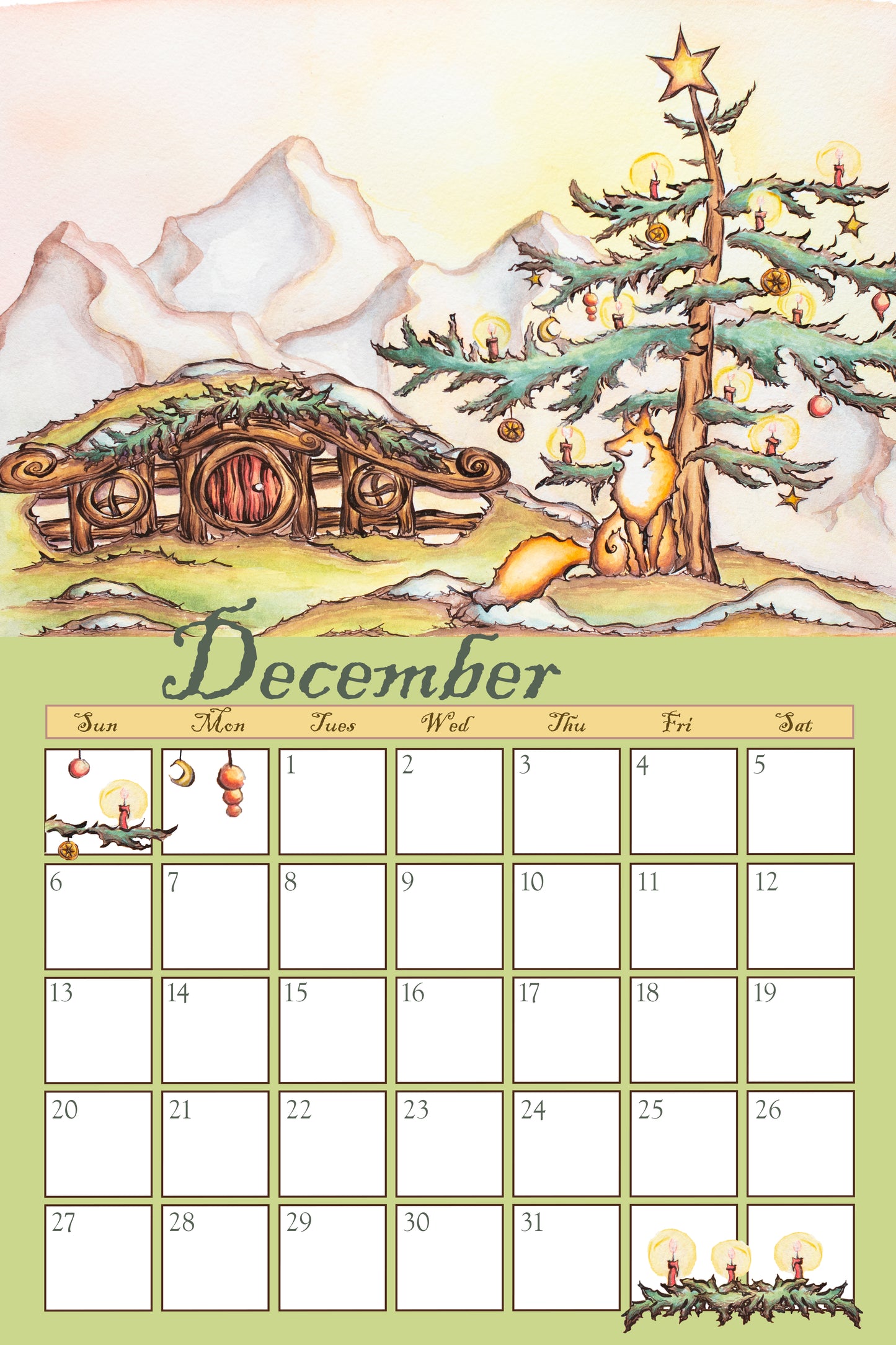 Large Ledger (11x16.5″) - Vertical Double Sided Wall Calendar