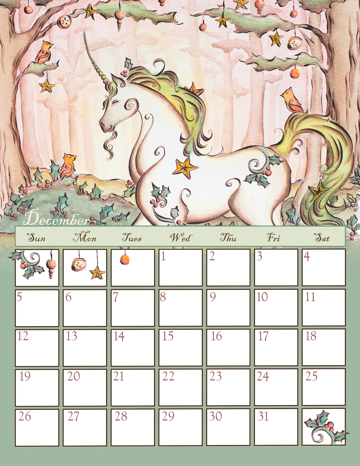 Single Sided Letter Size Wall Calendars 2027 (US & CA)