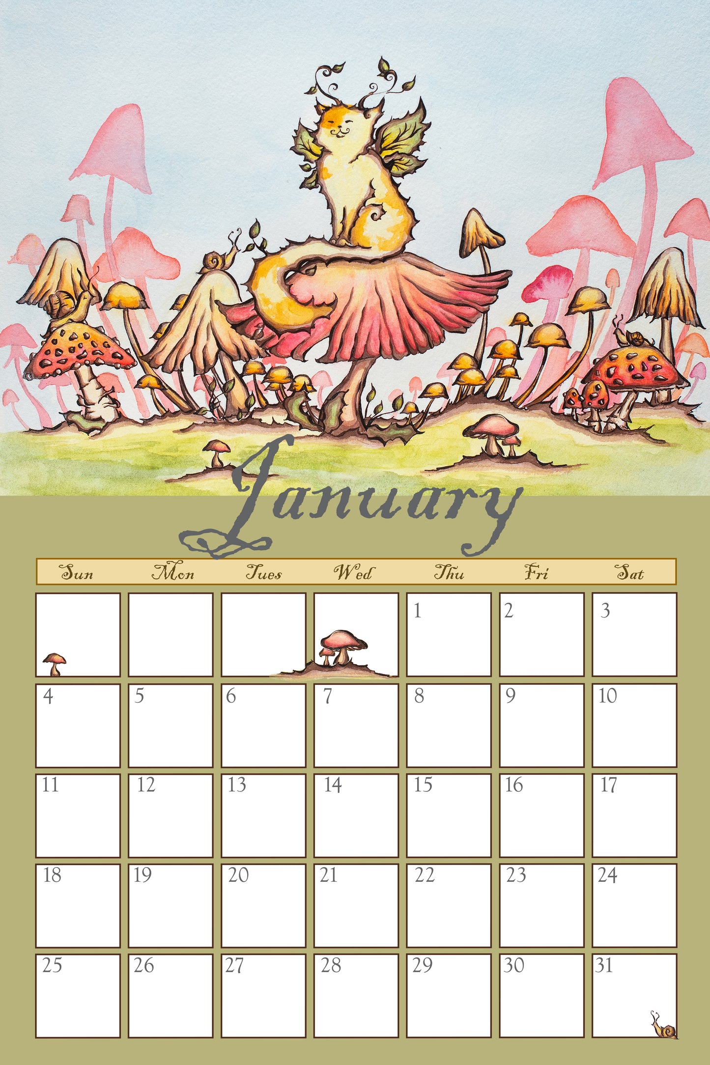 Large Ledger (11x16.5″) - Vertical Double Sided Wall Calendar