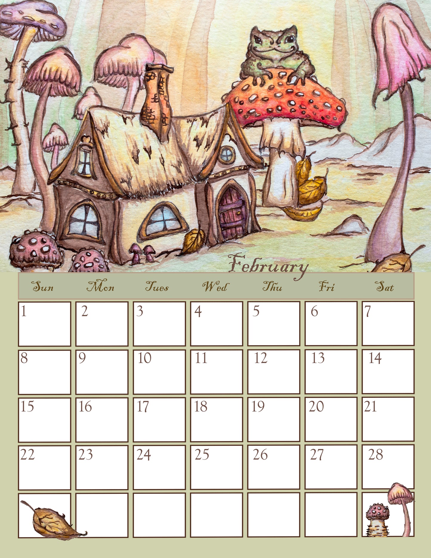 Single Sided Letter Size, 8.5 x 11 inches, 2026 Wall Calendar (US & CA)