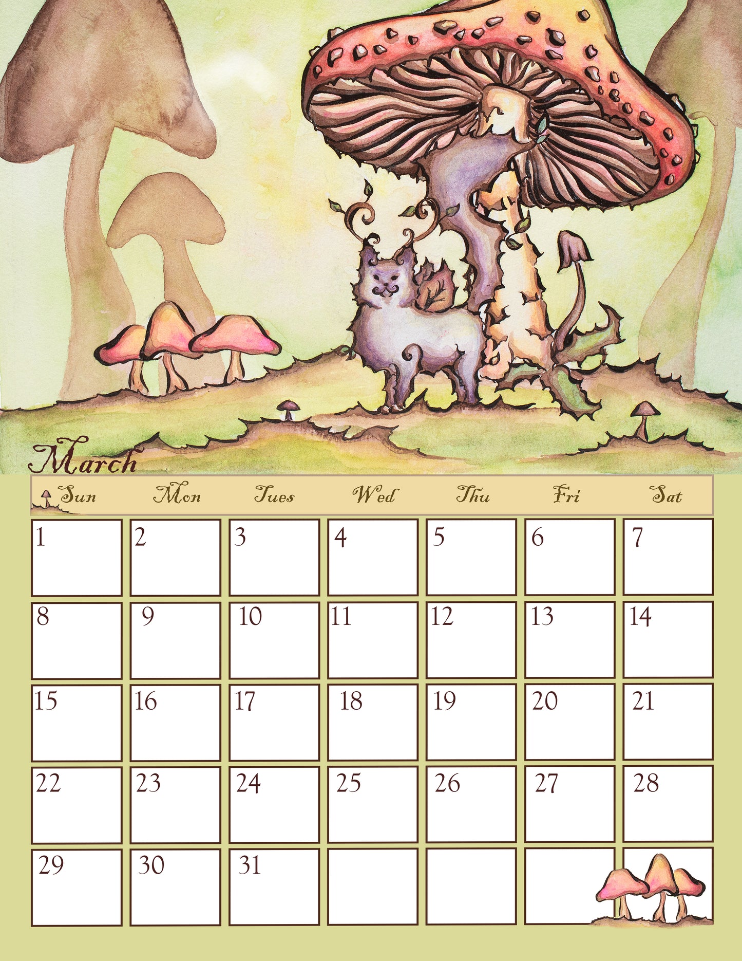 Single Sided Letter Size, 8.5 x 11 inches, 2026 Wall Calendar (US & CA)