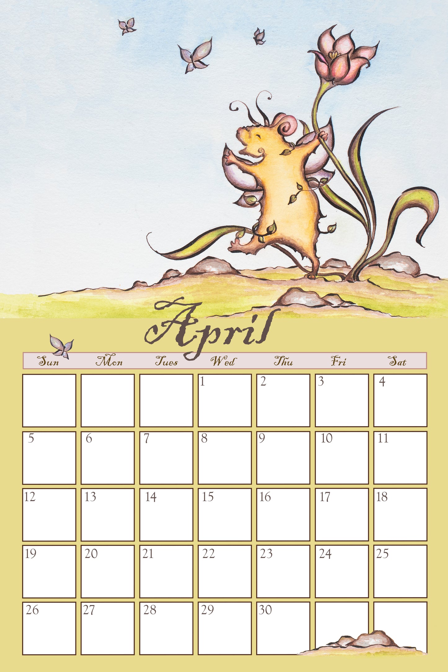 Large Ledger (11x16.5″) - Vertical Double Sided Wall Calendar