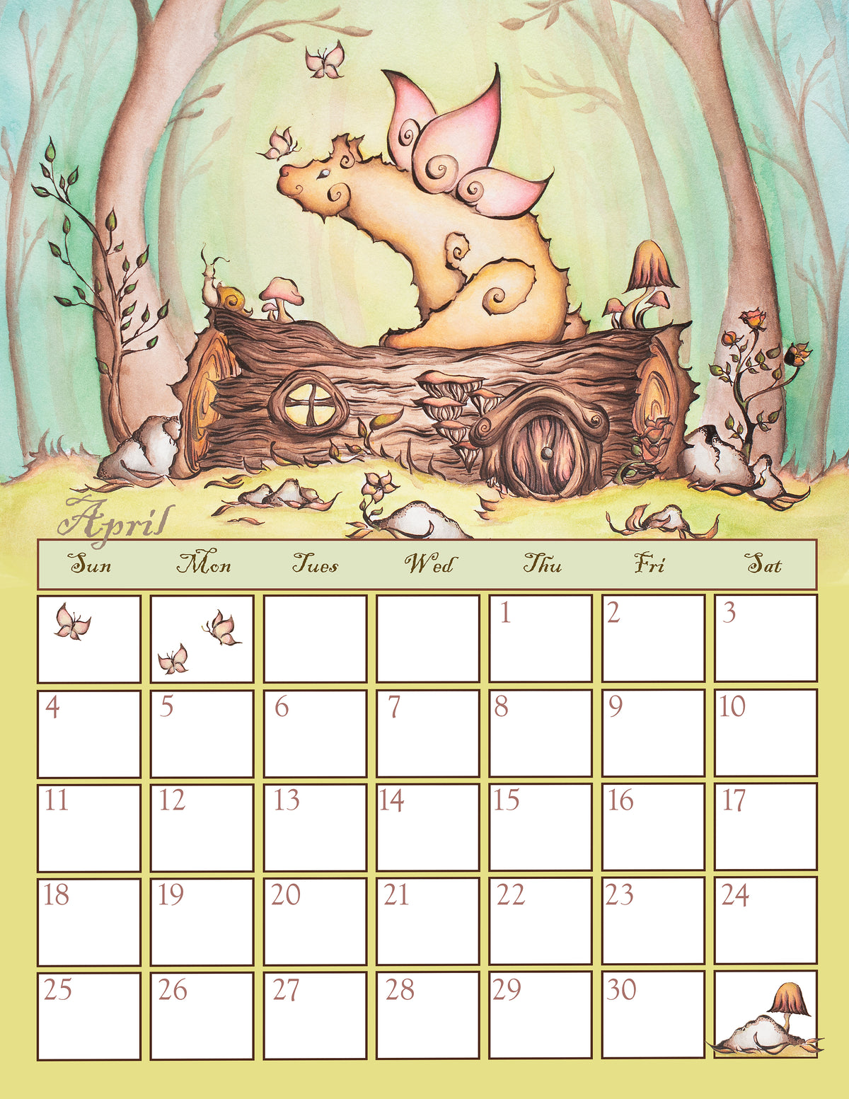 Single Sided Letter Size Wall Calendars 2027 (US & CA)