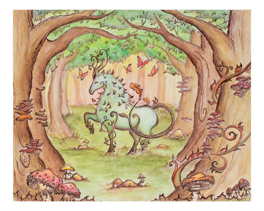 Green Forest Guardian Giclee Fine Art Print