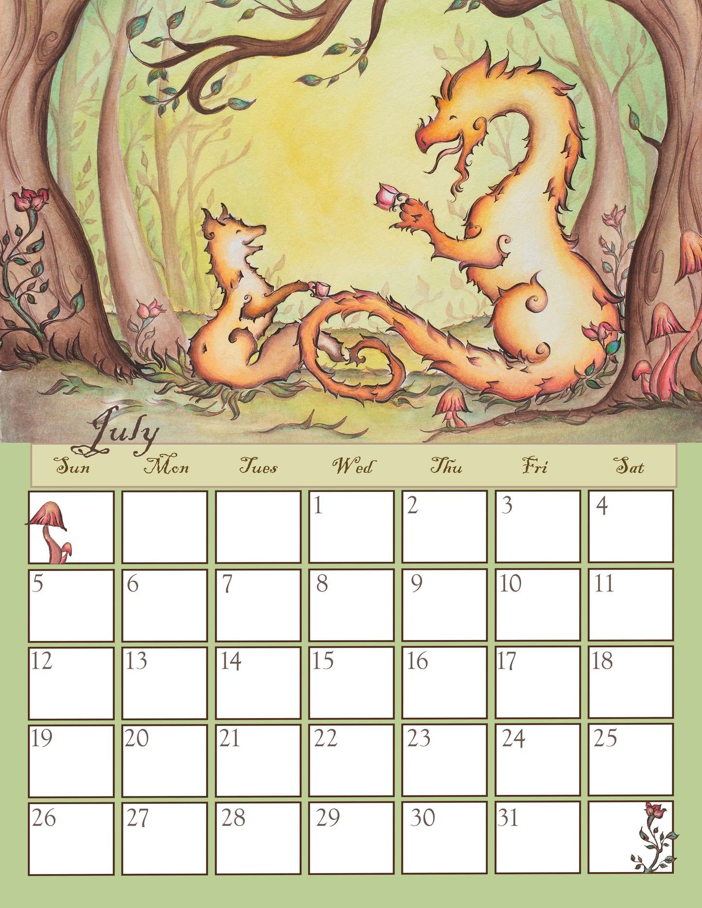 Single Sided Letter Size, 8.5 x 11 inches, 2026 Wall Calendar (US & CA)