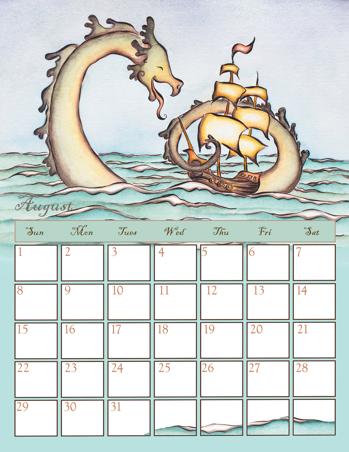 Single Sided Letter Size Wall Calendars 2027 (US & CA)