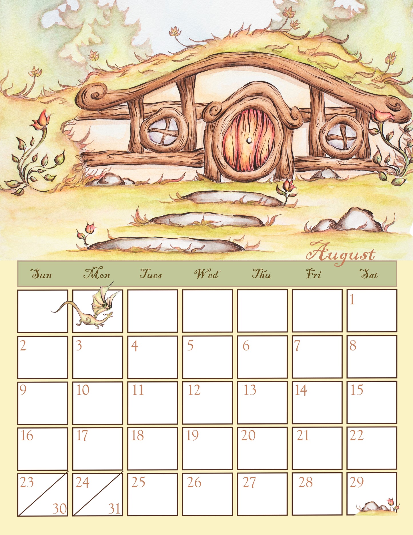 Single Sided Letter Size, 8.5 x 11 inches, 2026 Wall Calendar (US & CA)