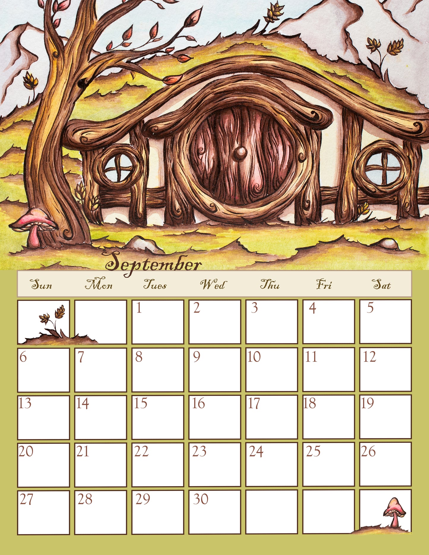 Single Sided Letter Size, 8.5 x 11 inches, 2026 Wall Calendar (US & CA)