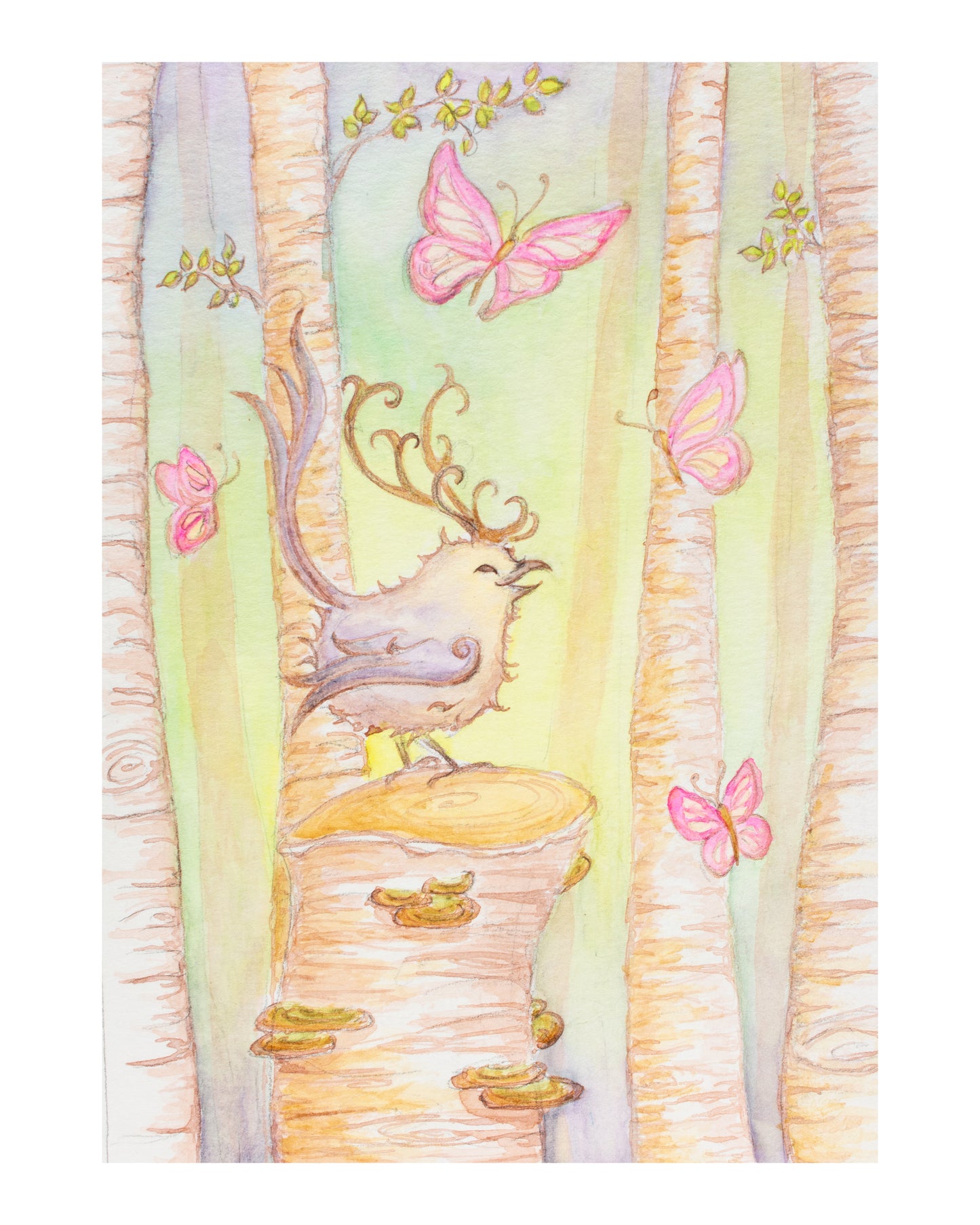 Fae Wren in Aspen Signed Fine Art Giclee Print