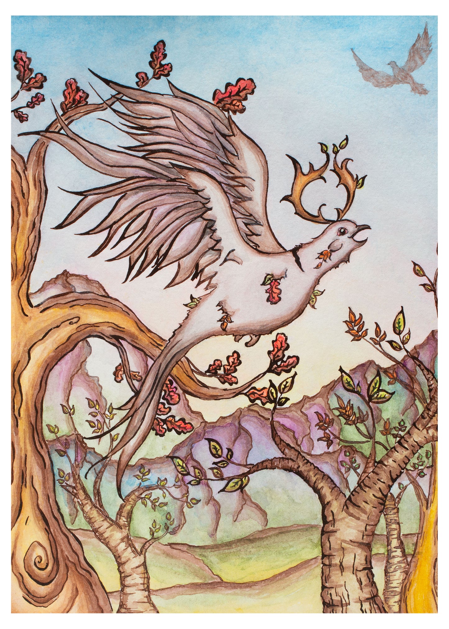Happy Dove Signed Fine Art Giclee Print