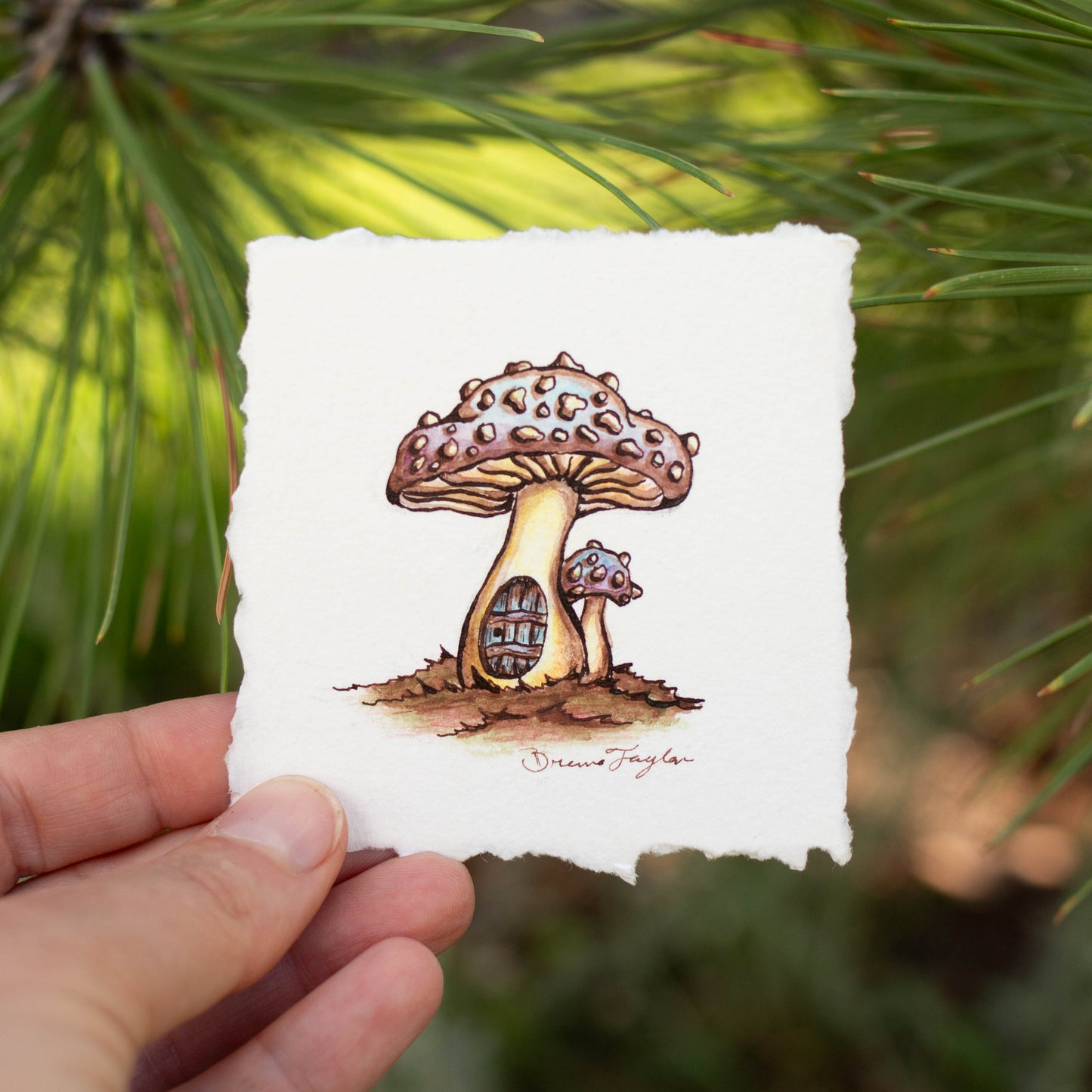 Purple Mushroom House Illustration