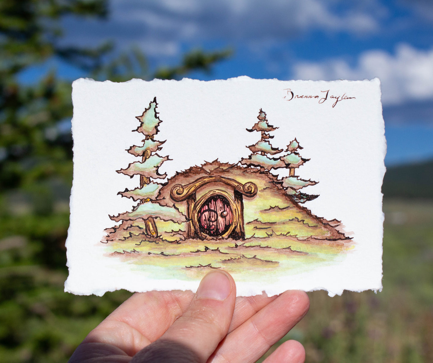 Hobbit House with Red Door