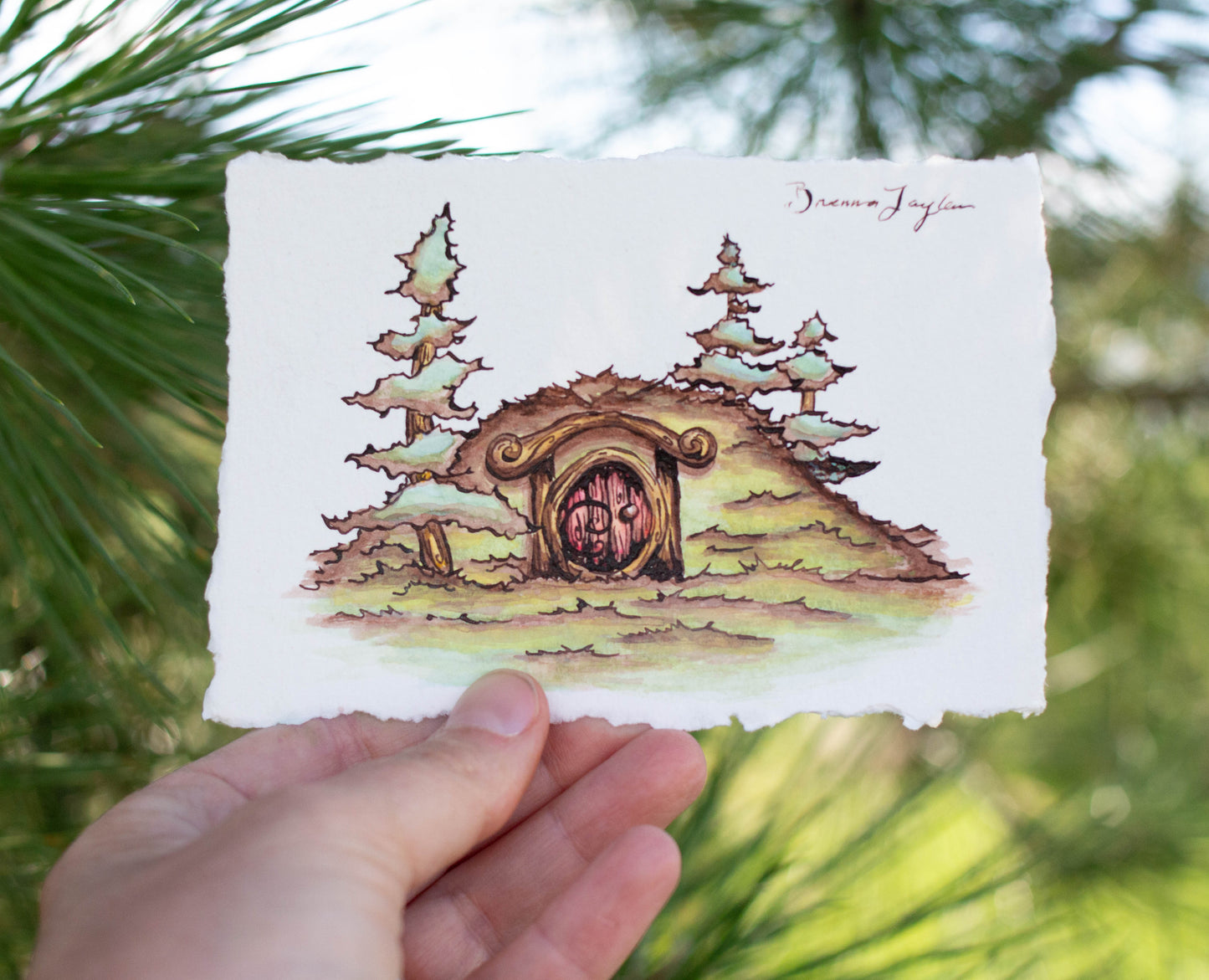 Hobbit House with Red Door