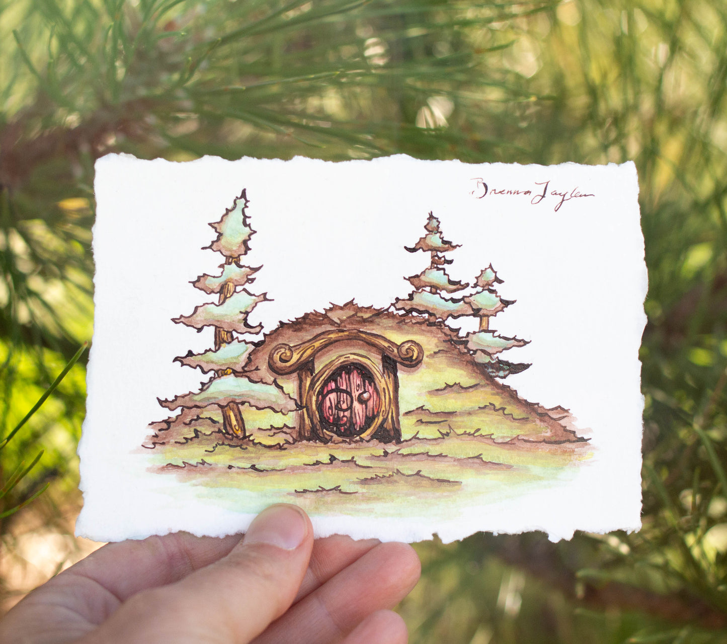 Hobbit House with Red Door