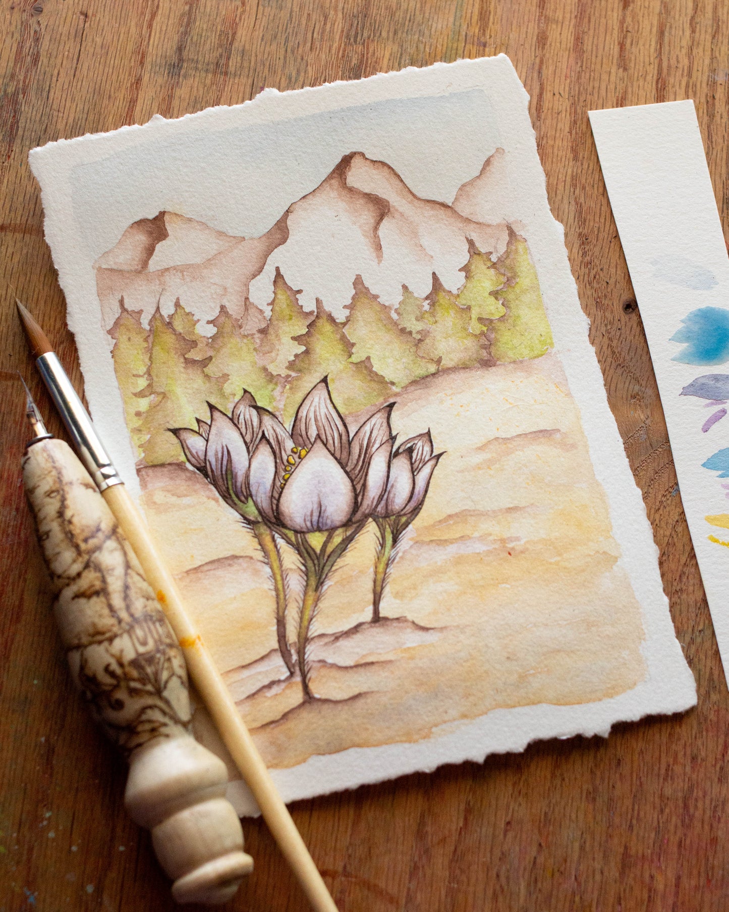 First Flowers of Spring Original Illustration