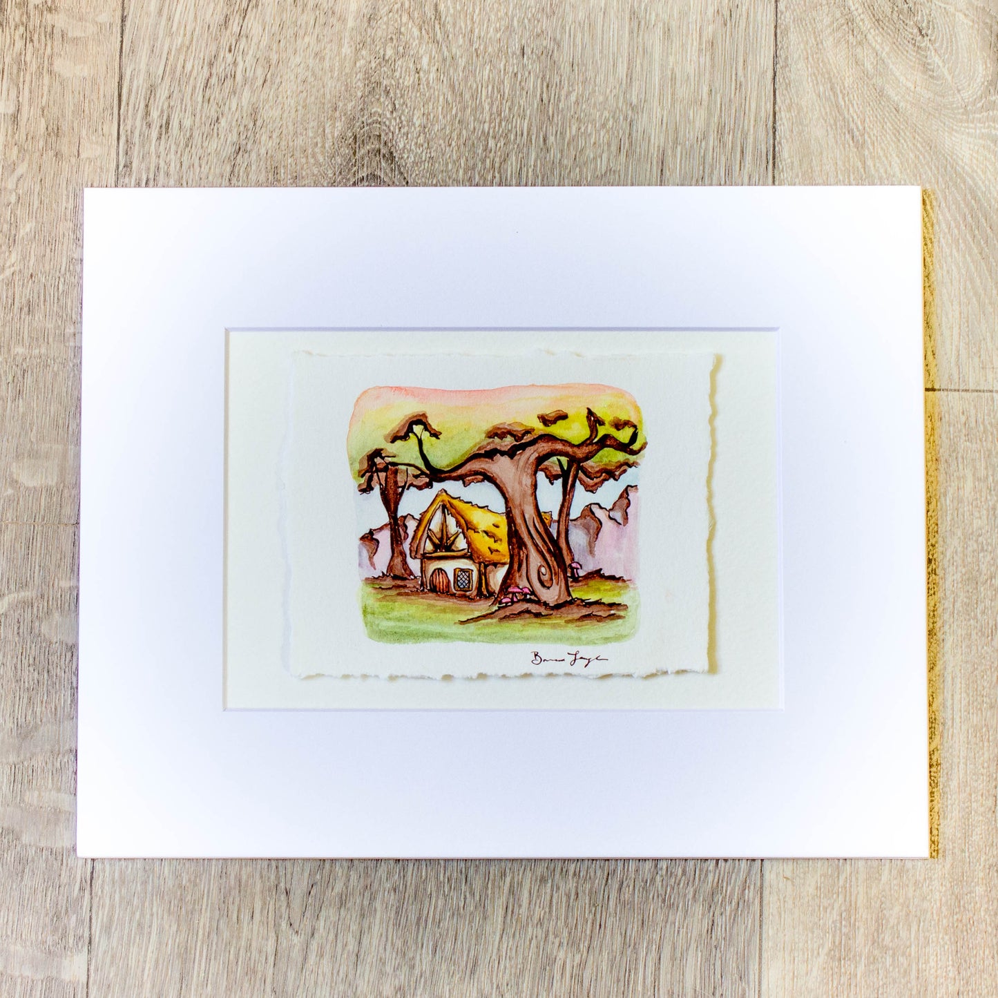 Cozy Mountain Cottage Original Illustration