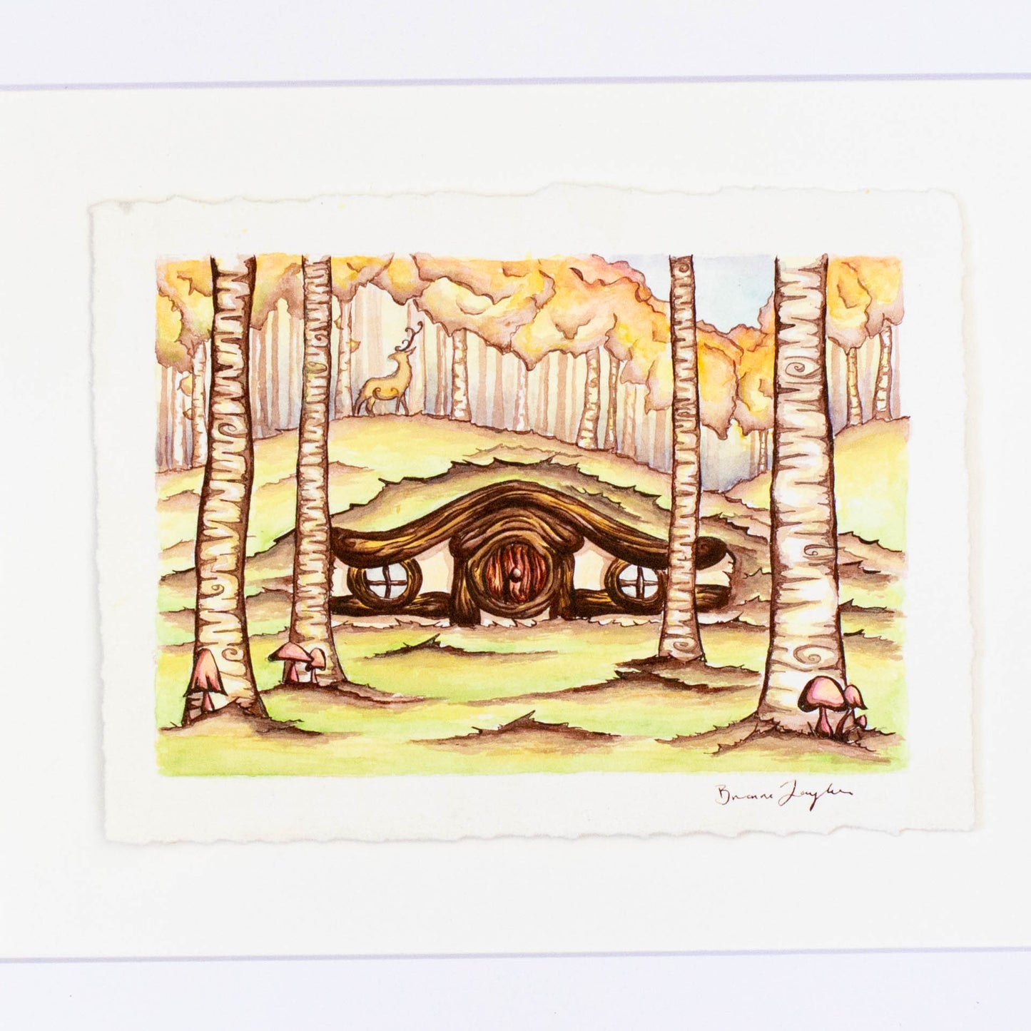 Alpine Hobbit House Original Illustration