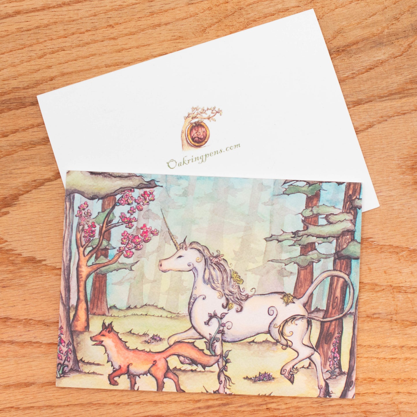 Unicorn and Fox Greeting Card