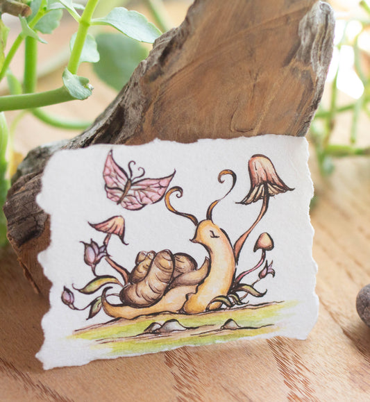 "Garden Snail" Tiny Original Illustration