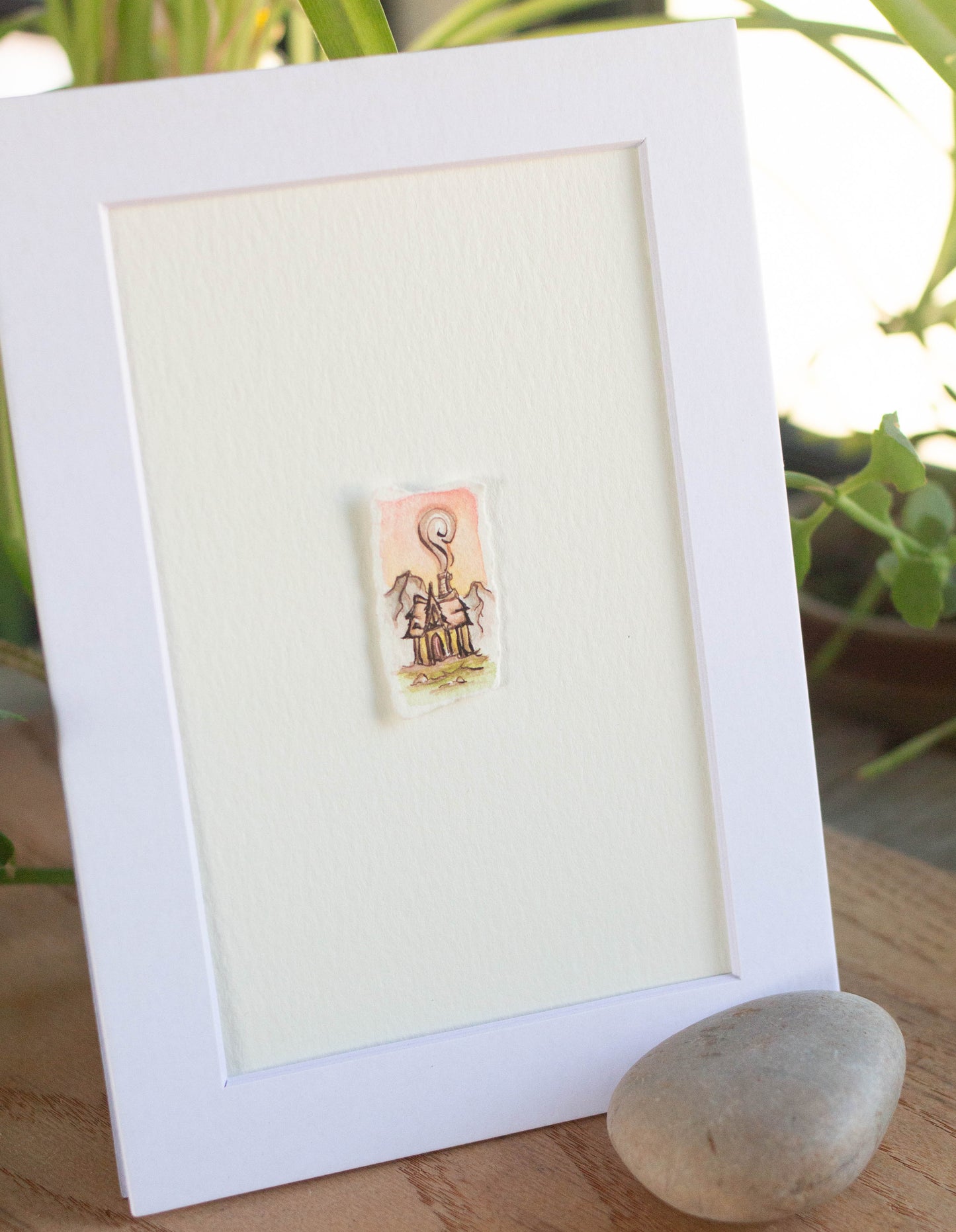 "Mountain Cottage" Tiny Original Illustration