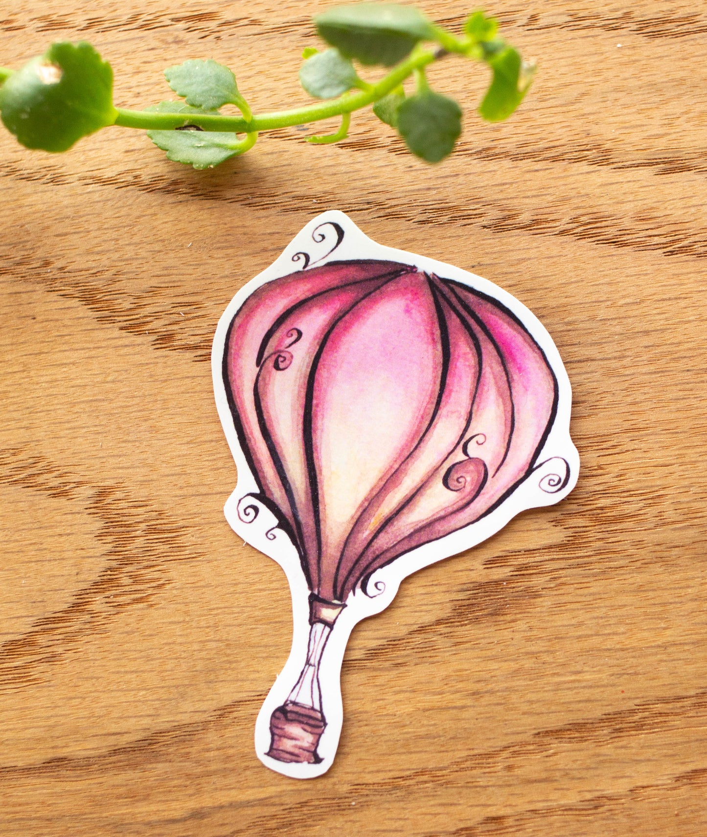 Pink Hot Air Balloon Sticker