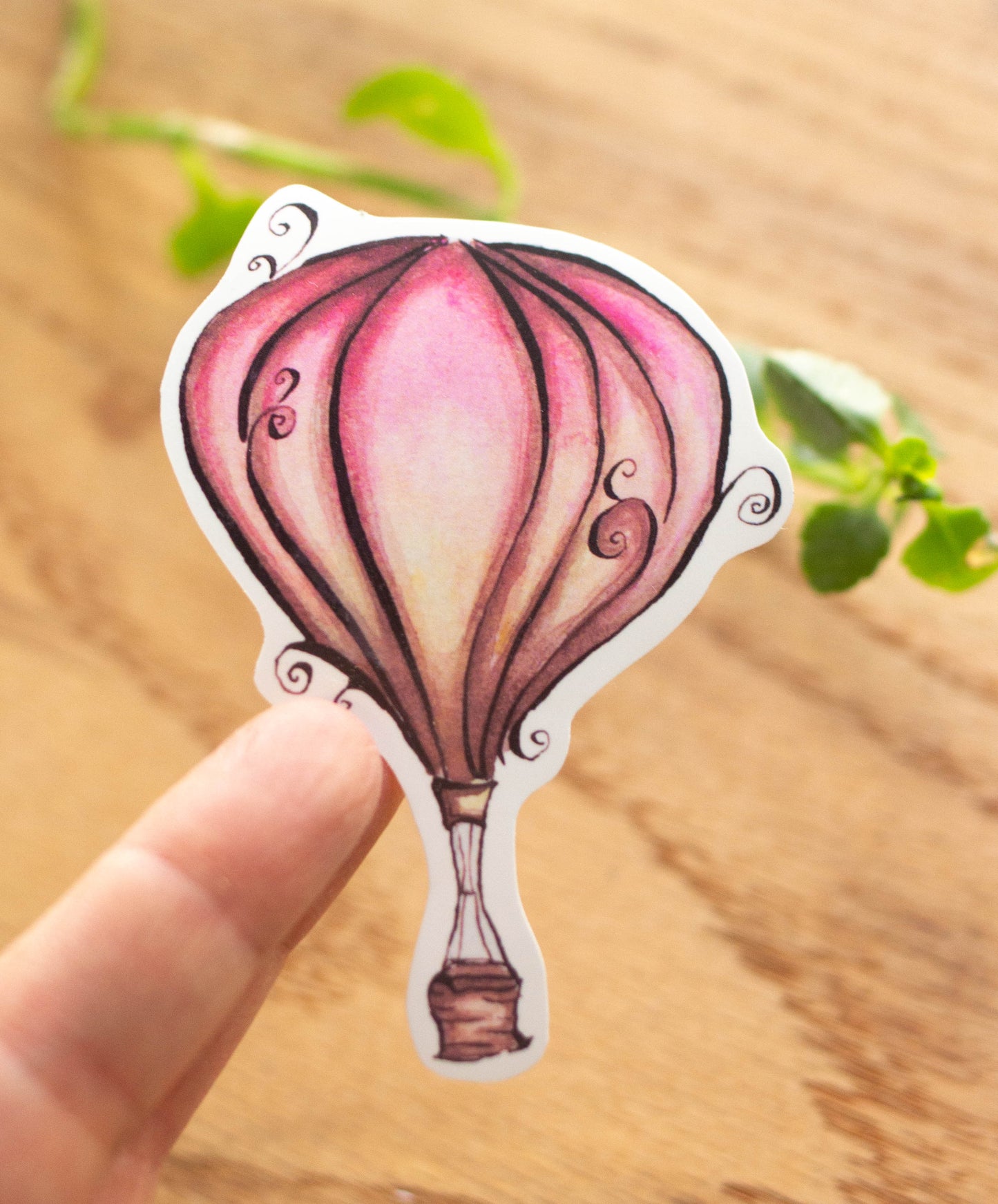 Pink Hot Air Balloon Sticker
