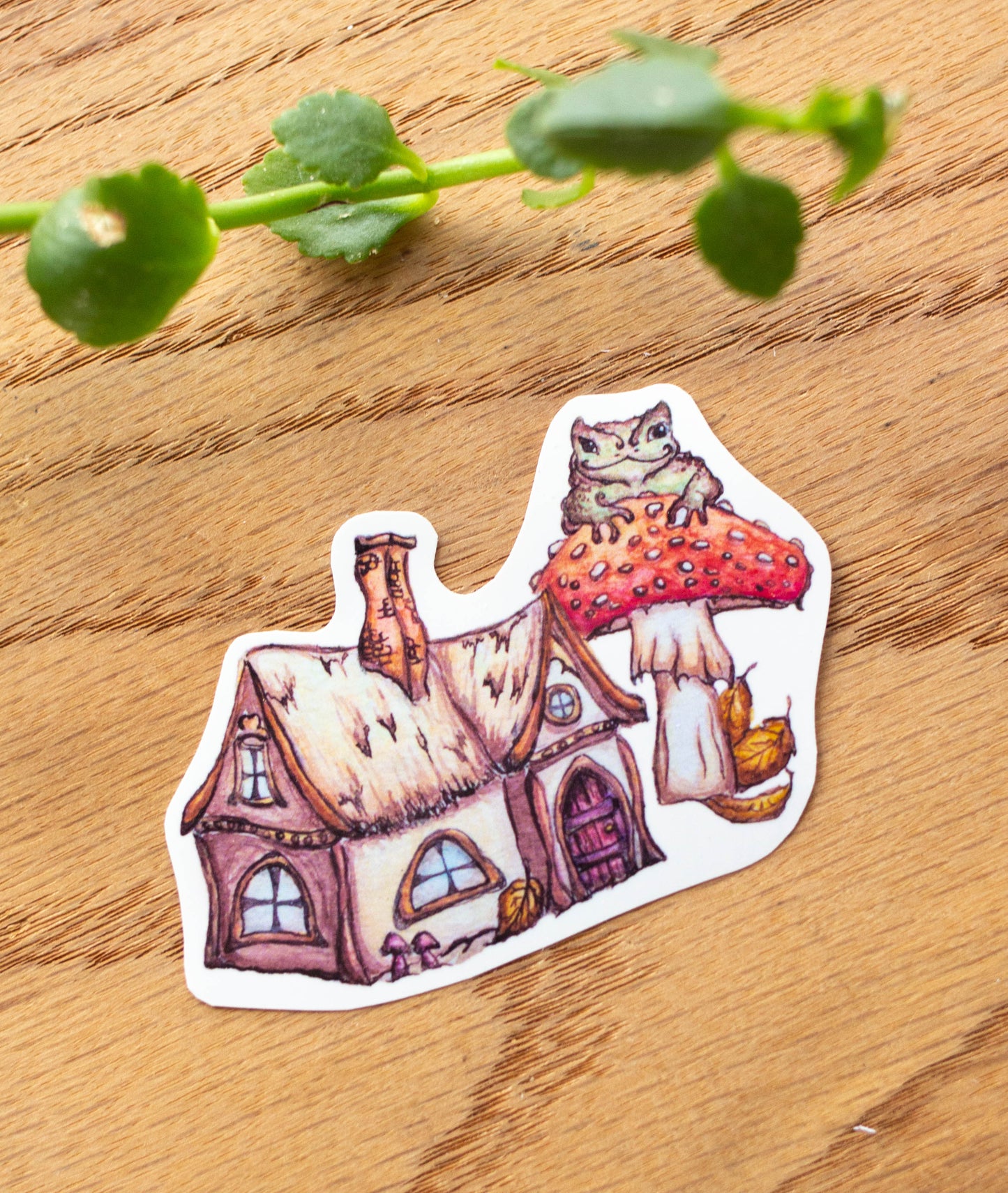Toad and Cottage Vinyl Sticker